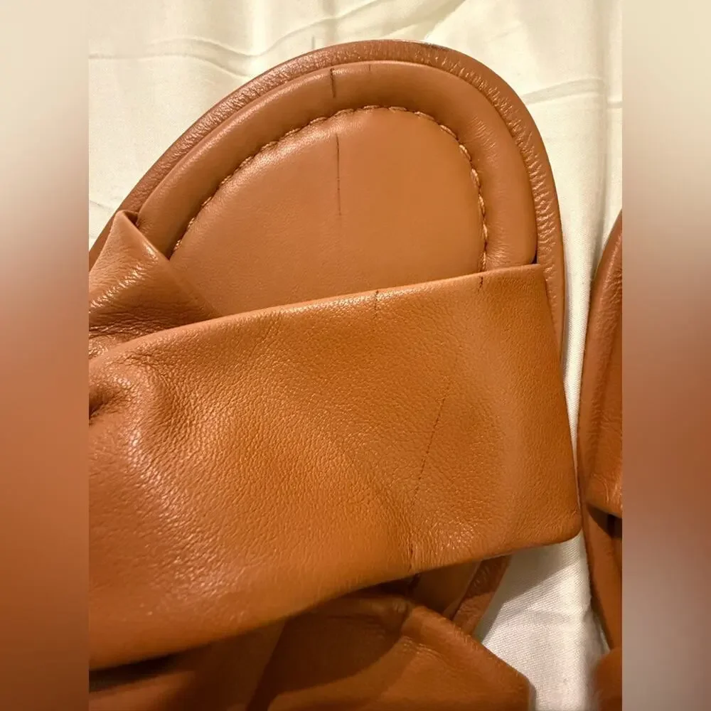 Everlane Day Twist Sandal Desert Tan  Leather Flat Slide 6.5 New Without Box - Picture 8 of 9